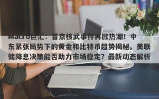 Macro巨汇：普京核武事件再掀热潮！中东紧张局势下的黄金和比特币趋势揭秘。美联储降息决策能否助力市场稳定？最新动态解析。​​