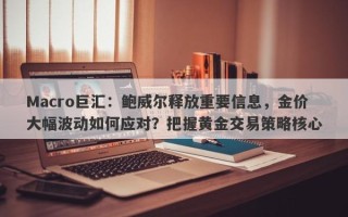 Macro巨汇：鲍威尔释放重要信息，金价大幅波动如何应对？把握黄金交易策略核心