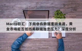 Macro巨汇：下周非农数据重磅来袭，黄金市场能否抵挡美联储加息压力？深度分析