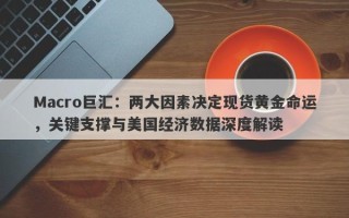 Macro巨汇：两大因素决定现货黄金命运，关键支撑与美国经济数据深度解读