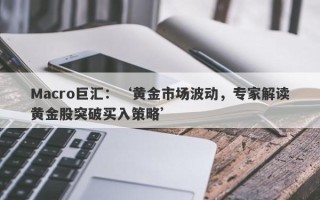 Macro巨汇：‘黄金市场波动，专家解读黄金股突破买入策略’