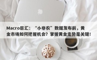 Macro巨汇：“小非农”数据发布前，黄金市场如何把握机会？掌握黄金走势是关键！