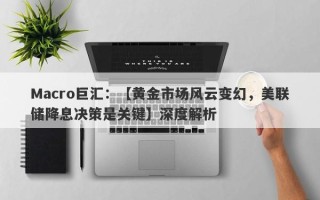 Macro巨汇：【黄金市场风云变幻，美联储降息决策是关键】深度解析