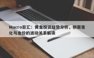 Macro巨汇：黄金投资趋势分析，供需变化与金价的波动关系解读