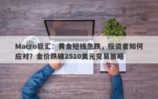 Macro巨汇：黄金短线急跌，投资者如何应对？金价跌破2510美元交易策略