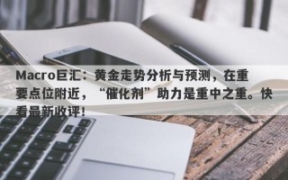 Macro巨汇：黄金走势分析与预测，在重要点位附近，“催化剂”助力是重中之重。快看最新收评！