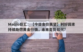 Macro巨汇：【今日金价展望】利好因素持续助燃黄金行情，未来走势如何？