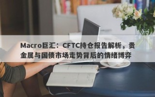 Macro巨汇：CFTC持仓报告解析，贵金属与国债市场走势背后的情绪博弈