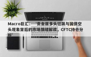 Macro巨汇：‘贵金属多头狂飙与国债空头现象背后的市场情绪解读，CFTC持仓分析’