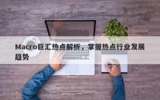 Macro巨汇热点解析，掌握热点行业发展趋势