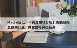 Macro巨汇：【黄金市场分析】美联储降息预期升温，黄金价格突破新高