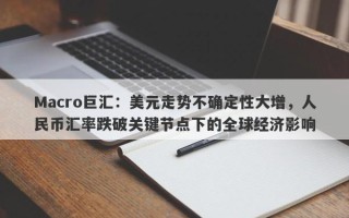 Macro巨汇：美元走势不确定性大增，人民币汇率跌破关键节点下的全球经济影响