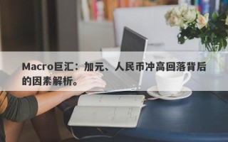 Macro巨汇：加元、人民币冲高回落背后的因素解析。