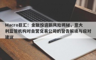 Macro巨汇：金融投资新风险揭秘，意大利监管机构对自营交易公司的警告解读与应对建议