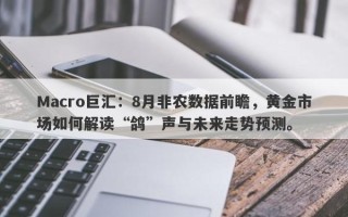 Macro巨汇：8月非农数据前瞻，黄金市场如何解读“鸽”声与未来走势预测。