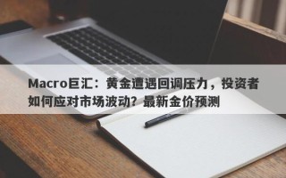 Macro巨汇：黄金遭遇回调压力，投资者如何应对市场波动？最新金价预测