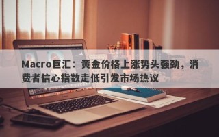 Macro巨汇：黄金价格上涨势头强劲，消费者信心指数走低引发市场热议