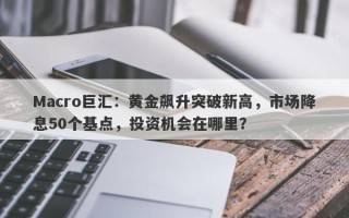 Macro巨汇：黄金飙升突破新高，市场降息50个基点，投资机会在哪里？