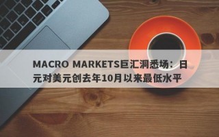 MACRO MARKETS巨汇洞悉场：日元对美元创去年10月以来最低水平