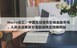 Macro巨汇：中国出招强势影响金融市场，人民币狂飙背后美联储降息预期揭秘