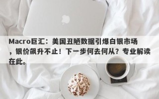 Macro巨汇：美国丑陋数据引爆白银市场，银价飙升不止！下一步何去何从？专业解读在此。