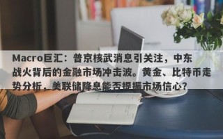 Macro巨汇：普京核武消息引关注，中东战火背后的金融市场冲击波。黄金、比特币走势分析，美联储降息能否提振市场信心？