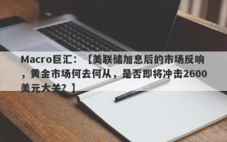 Macro巨汇：【美联储加息后的市场反响，黄金市场何去何从，是否即将冲击2600美元大关？】