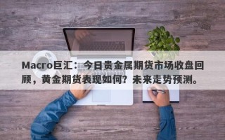 Macro巨汇：今日贵金属期货市场收盘回顾，黄金期货表现如何？未来走势预测。