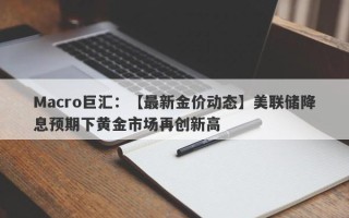 Macro巨汇：【最新金价动态】美联储降息预期下黄金市场再创新高