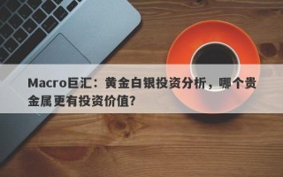 Macro巨汇：黄金白银投资分析，哪个贵金属更有投资价值？