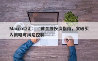 Macro巨汇：‘黄金股投资指南，突破买入策略与风险控制’