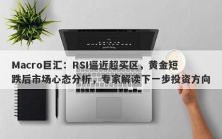 Macro巨汇：RSI逼近超买区，黄金短跌后市场心态分析，专家解读下一步投资方向