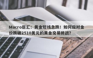 Macro巨汇：黄金短线急跌！如何应对金价跌破2510美元的黄金交易挑战？