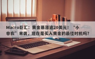 Macro巨汇：黄金暴涨逾20美元！“小非农”来袭，现在是买入黄金的最佳时机吗？