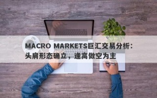 MACRO MARKETS巨汇交易分析：头肩形态确立，逢高做空为主