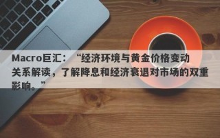 Macro巨汇：“经济环境与黄金价格变动关系解读，了解降息和经济衰退对市场的双重影响。”