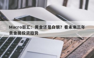 Macro巨汇：黄金还是白银？看未来三年贵金属投资趋势