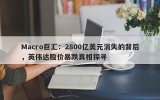 Macro巨汇：2800亿美元消失的背后，英伟达股价暴跌真相探寻