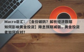 Macro巨汇：【金价破防？解析经济数据如何影响黄金投资】降息预期减弱，黄金投资者如何应对？